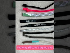 สาย Drawstring แบบกำหนดเองสำหรับเสื้อผ้ากีฬาพร้อมปลายซิลิโคน