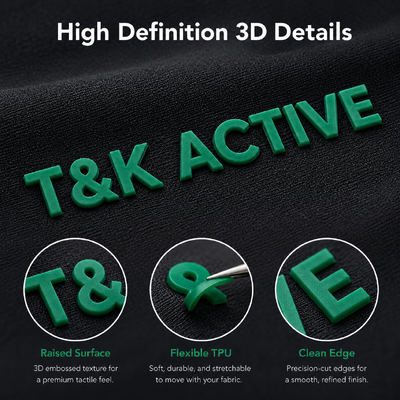 Custom Luxury Clothing 3D Silicone Logos High Density Soft Iron On Heat Transfer Patches For T Shirt