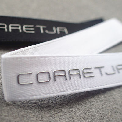 ฉลากเสื้อผ้าพิมพ์แบบกำหนดเอง Grosgrain ที่ล้างทำความสะอาดได้